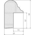 Klaasiliist 22x32 mänd mõõtmed