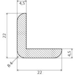 Välisnurgaliist 22x22 mõõtmed