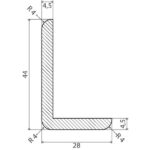 Välisnurgaliist 28x45 mõõtmed