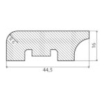 Põrandaliistu profiili mõõtmed 16x45mm