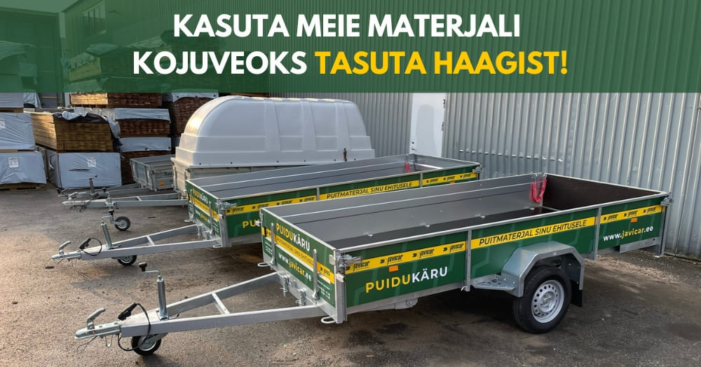 Puitmaterjali kojuveoks tasuta haagis - Javicar puidukäru